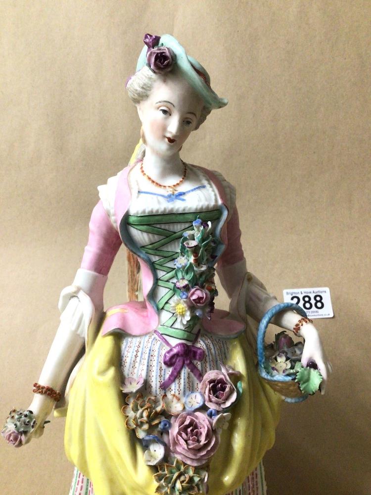 LARGE LATE 19TH CENTURY MEISSEN LADY FIGURINE, 37CM - Image 2 of 5