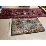 VINTAGE RUG AND VINTAGE RUNNER, LARGEST BEING APPROX 290CM X 105CM