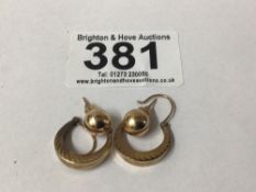 TWO PAIRS OF 375 GOLD EARRINGS