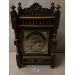 WINTERHALDER AND HOFMEIER ANTIQUE GERMAN STRIKING BRACKET CLOCK WITH PENDULUM AND KEY, 46CM