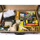 CASED MIX OF DIE-CAST VEHICLE MODELS, SOME MILITARY, AND MOST ARE BOXED. INCLUDES SOLIDO, CORGI