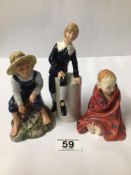 ROYAL DOULTON THREE FIGURINES LITTLE LORD FAUNTLEROY (HN2972) TOM SAWYER (HN2926) AND THIS LITTLE
