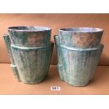 PAIR OF ART DECO BESWICK VASES, 23CM