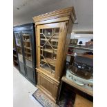 MODERN PINE DISPLAY CABINET WITH BOTTOM CUPBOARD