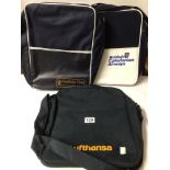 LUFTHANSA, AND TWO BRITISH CALEDONIAN FLIGHT BAGS