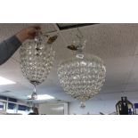 TWO CRYSTAL GLASS CEILING LIGHTS
