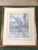 CHARLES MCCALL (1907-1989) ENGLAND SIGNED PENCIL DRAWING FRAMED AND GLAZED 46 X 55 CM