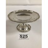 HALLMARKED SILVER PEDESTAL DISH WITH A SCOLLOPED EDGE 1910