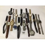 MIXED COLLECTION OF LADIES AND GENTS WATCHES. INCLUDES SEKONDA, TIMEX, PULSAR AND MORE.