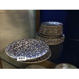 BILTON'S PART DINNER SERVICE (BLUEBERRIES), 19 PIECES