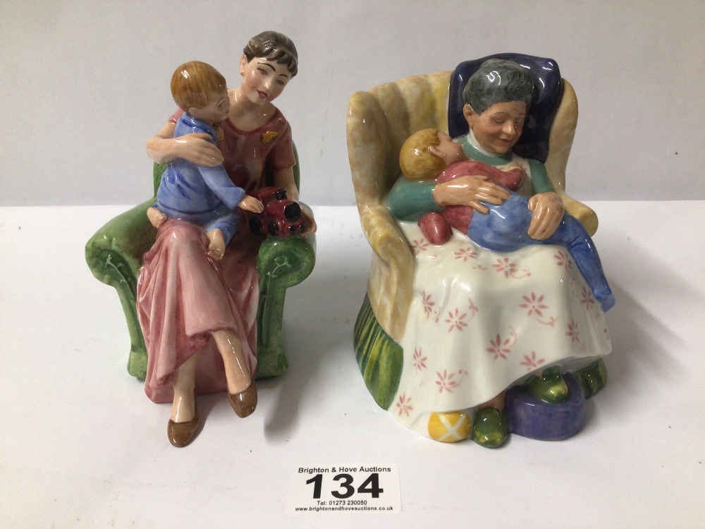 TWO ROYAL DOULTON FIGURINES, SWEET DREAMS (HN3830), AND WHEN I WAS YOUNG (HN3457)