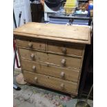 VICTORIAN PINE TWO OVER THREE CHEST OF DRAWERS