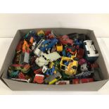 MIXED VINTAGE PLAY WORN DIE-CAST VEHICLES, DINKY, CORGI AND MORE