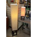 TWO RETRO STYLE MATERIAL LAMPS