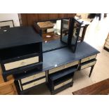 STAG FURNITURE PAINTED DRESSING TABLE WITH THREE DRAWERS AND TRIPLE MIRROR AND TWO SINGLE DRAWER