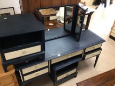 STAG FURNITURE PAINTED DRESSING TABLE WITH THREE DRAWERS AND TRIPLE MIRROR AND TWO SINGLE DRAWER
