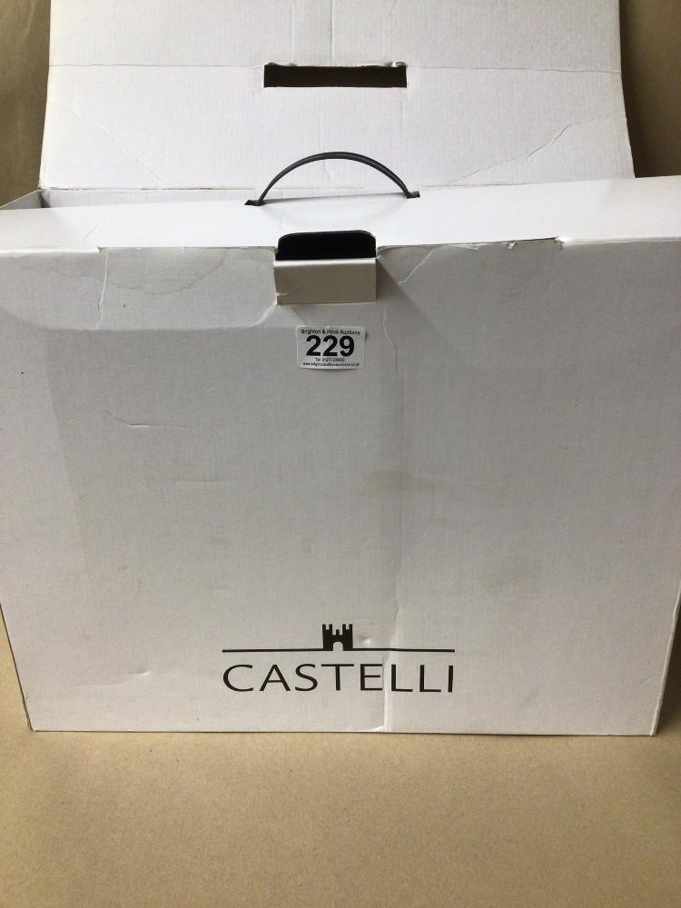 BOXED CASTELLI COMPUTER, ONE SECTION, BRIEFCASE (BLACK). WITH INNER PADDING, SHOULDER STRAP, AND - Image 2 of 5