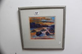 PEGGY RUTHERFORD WATERCOLOUR ON JAPANESE PAPER FRAMED AND GLAZED, 43 X 43CM