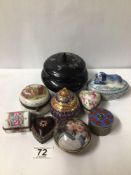 MIXED, LIDDED DISHES, PORCELAIN, METAL ALL MINIATURE