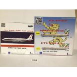 BOXED DESKTOP AIRPLANES BY INFLIGHT, ETHIOPIAN CARGO BOEING 707-300 AND FLY EASTERN AIRLINES