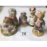 ROYAL DOULTON FIGURINES, MR TOADFLAX, LADY WOODMOUSE, DUSTY DOGWOOD, BESWICK TIMMY TIPTOES, AND