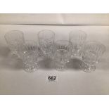 SIX BOXED WATERFORD CRYSTAL DRINKING GLASSES