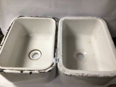 TWO PORCELAIN SMALL SINKS 28 X 37CM