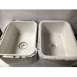 TWO PORCELAIN SMALL SINKS 28 X 37CM