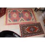 TWO RUGS ONE AXMINSTER, LARGEST BEING 179CM X 114CM