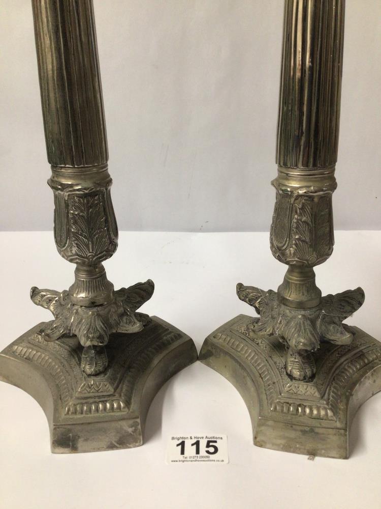 PAIR OF SILVER-PLATED CANDLESTICKS, 36CM - Image 3 of 3