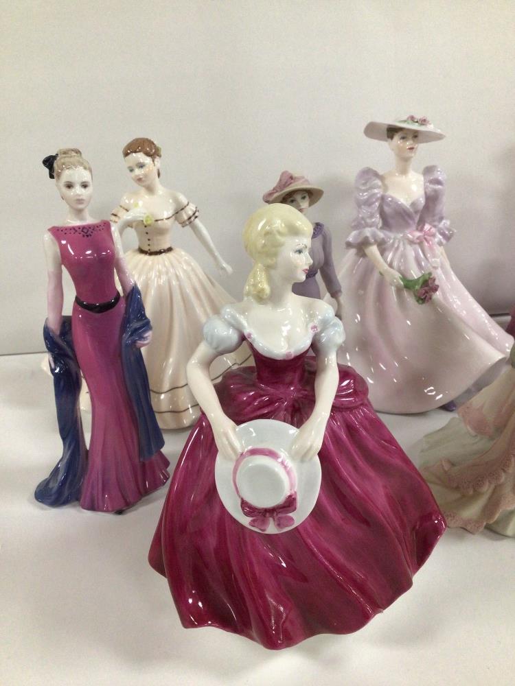 NINE COALPORT FIGURINES AMANDA, VERONICA, GERALDINE, BARBARA ANN, CAFE ROYAL, FAITH, AGE OF - Image 3 of 12