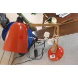 VINTAGE ORANGE WOOD AND METAL ANGLEPOISE DESK LAMP