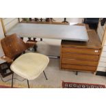 HILLE LONDON RETRO JEWELLERS DESK WITH THREE DRAWERS AND CHAIR