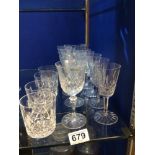 IRISH GALWAY CRYSTAL DRINKING GLASSES