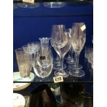 MIXED COLLECTION OF DRINKING GLASSES, INCLUDES STUART, DARTINGTON, SCHOTT AND MORE, WITH EARLY