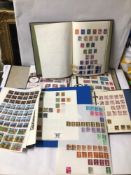 FOLDERS OF STAMPS, ENGLISH, AND WORLD STAMPS