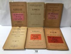 WW1 RELATED BOOKS, MICHELIN GUIDES TO THE BATTLEFIELDS, 7 IN TOTAL
