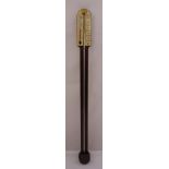 Committi mercury stick barometer with silvered dial mounted in mahogany case, 87.5cm (h)