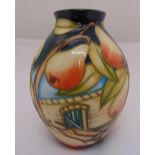 Moorcroft ovoid vase designed by Sian Lepper decorated with pears, numbered 42, marks to the base,