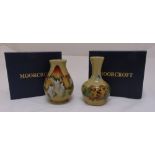 Two Moorcroft vases designed by Emma Bosson, marks to the bases to include original packaging,