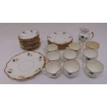 Melba ware teaset to include cups, saucers, plates, cake plates and a milk jug (34)