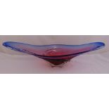 Murano glass oval amethyst and purple table centrepiece, 84.5 x 23cm