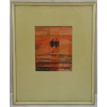 Clarice (July 1969) framed and glazed watercolour of a boat on a lake, signed bottom right, 17.5 x