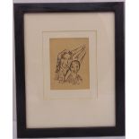 Max Herman Pechstein framed and glazed monochromatic print, monogrammed bottom right dated 1919,