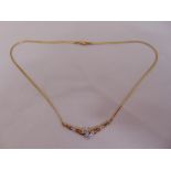 9ct yellow gold and diamond pendant necklace, approx total weight 4.7g