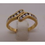 18ct yellow gold and diamond ring, approx total weight 3.5g