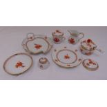 A quantity of Herend Aponyi pattern porcelain to include a milk jug, covered dish, plates and cup (