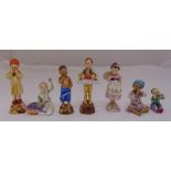 Seven Royal Worcester figurines modelled by F G Doughty to include 3066 Egypt, 3067 Italy, 3068