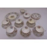 Queen Anne Gainsborough tea set to include a cake plate, a milk jug , a sugar bowl, plates, cups and