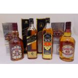 A quantity of whisky to include Chivas Regal, Johnnie Walker Black Label and Old Black Bushmill